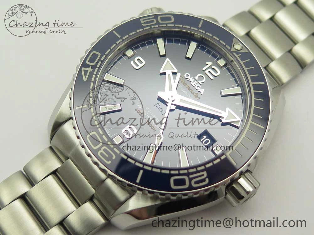 Planet Ocean 43.5mm SS VSF 1:1 Best Edition Blue Ceramic Bezel and Dial on SS Bracelet A8900 Super Clone