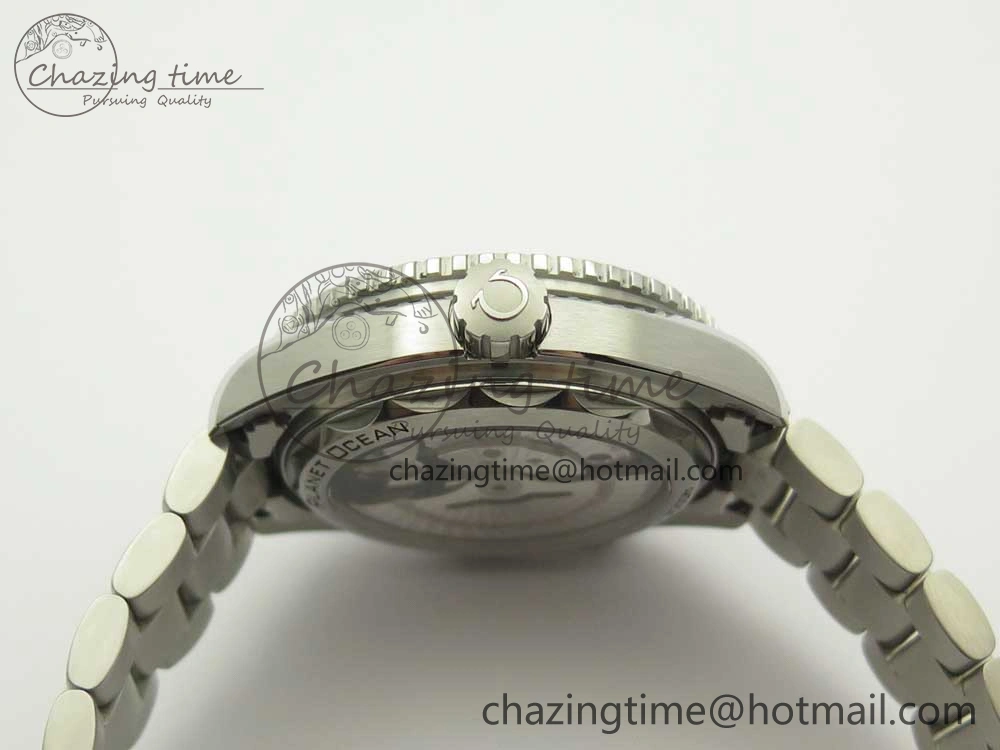 Planet Ocean 43.5mm SS VSF 1:1 Best Edition Blue Ceramic Bezel and Dial on SS Bracelet A8900 Super Clone