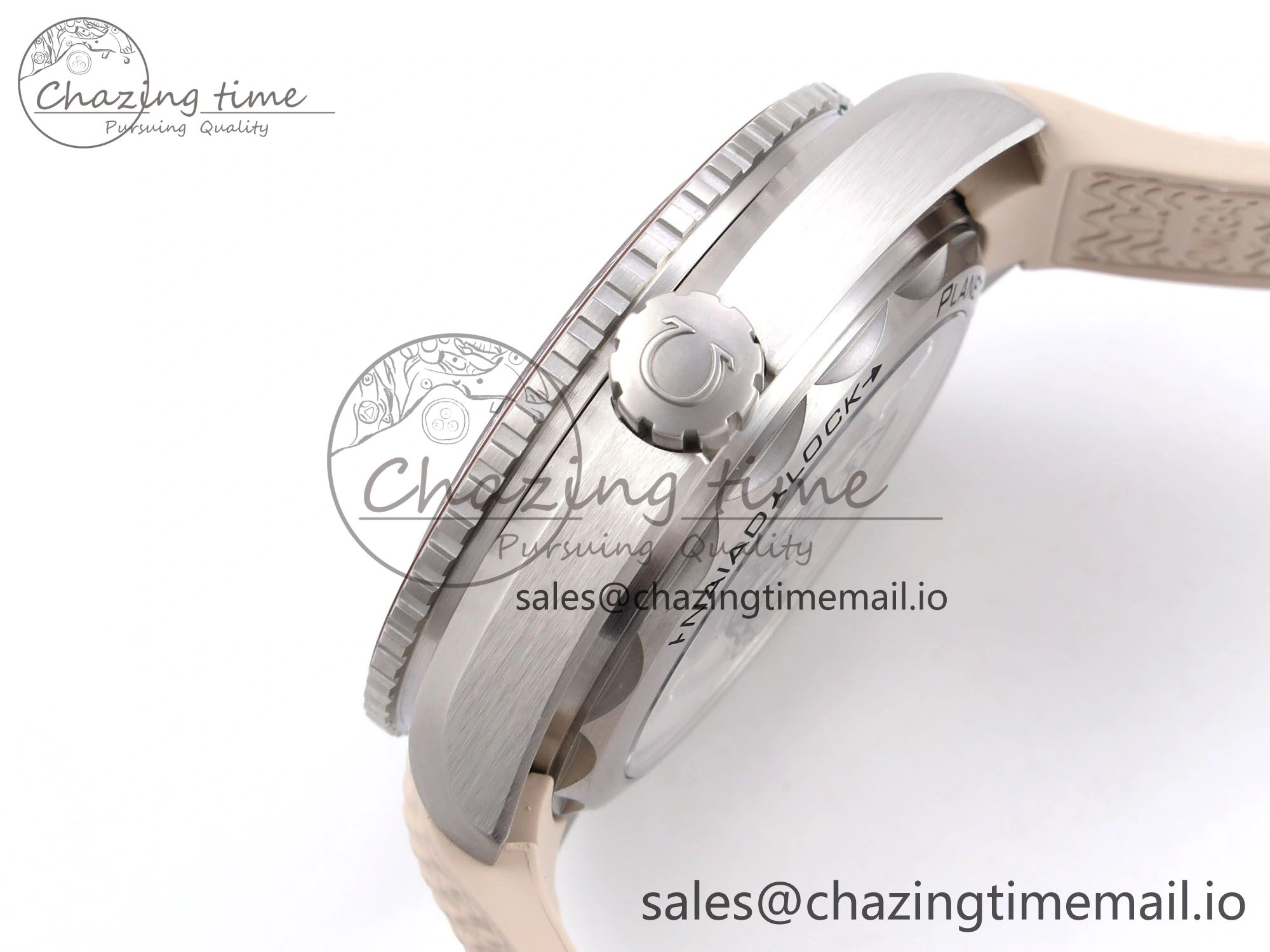 Planet Ocean 43.5mm SS VSF 1:1 Best Edition Brown Bezel Sand Dial on Sand Rubber Strap A8900 Super Clone