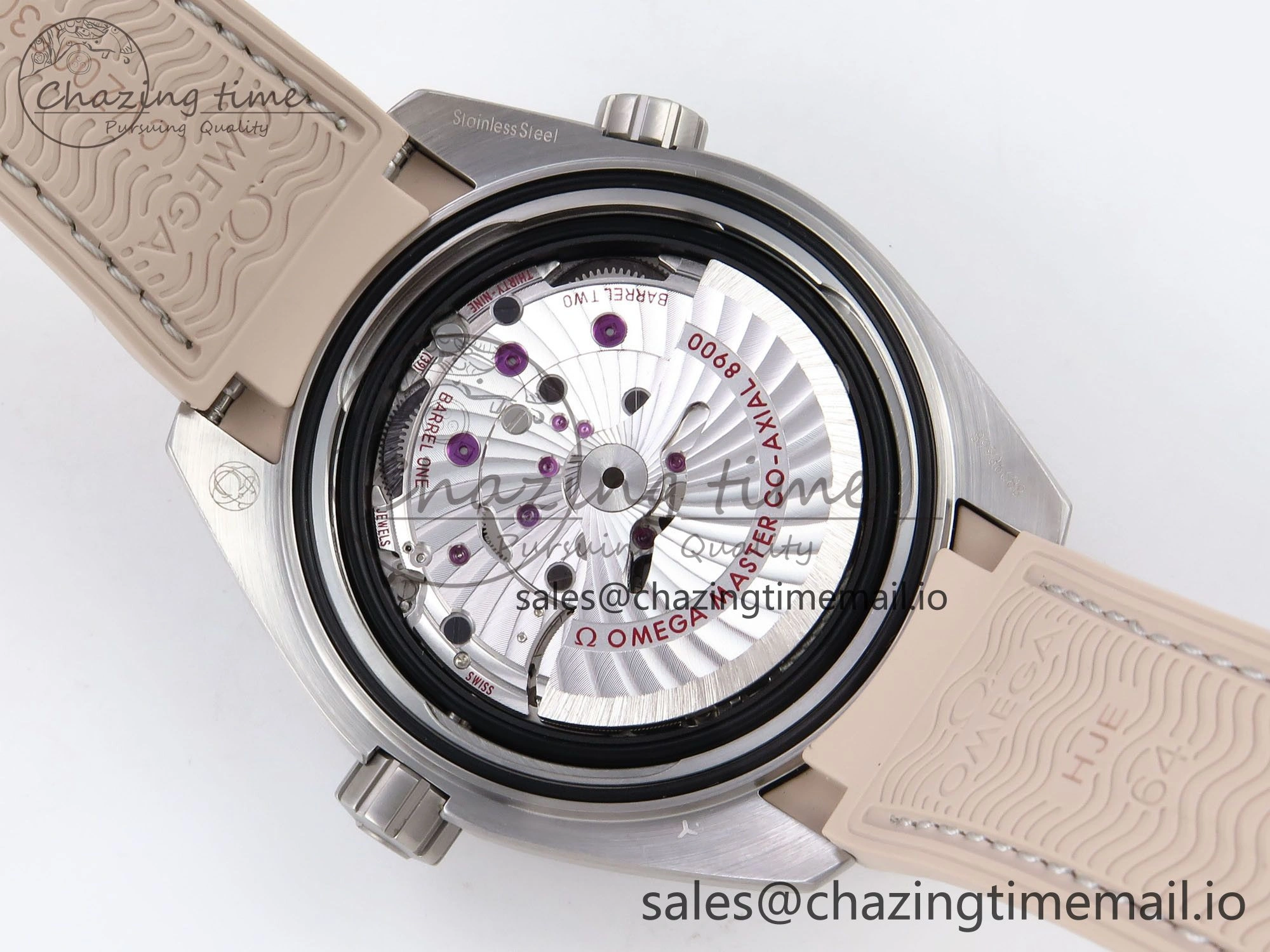 Planet Ocean 43.5mm SS VSF 1:1 Best Edition Brown Bezel Sand Dial on Sand Rubber Strap A8900 Super Clone