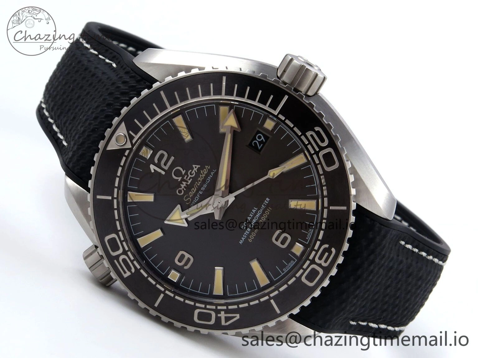 Planet Ocean 43.5mm SS VSF 1:1 Best Edition Gray Bezel Gray Dial on Black Rubber Strap A8900 Super Clone