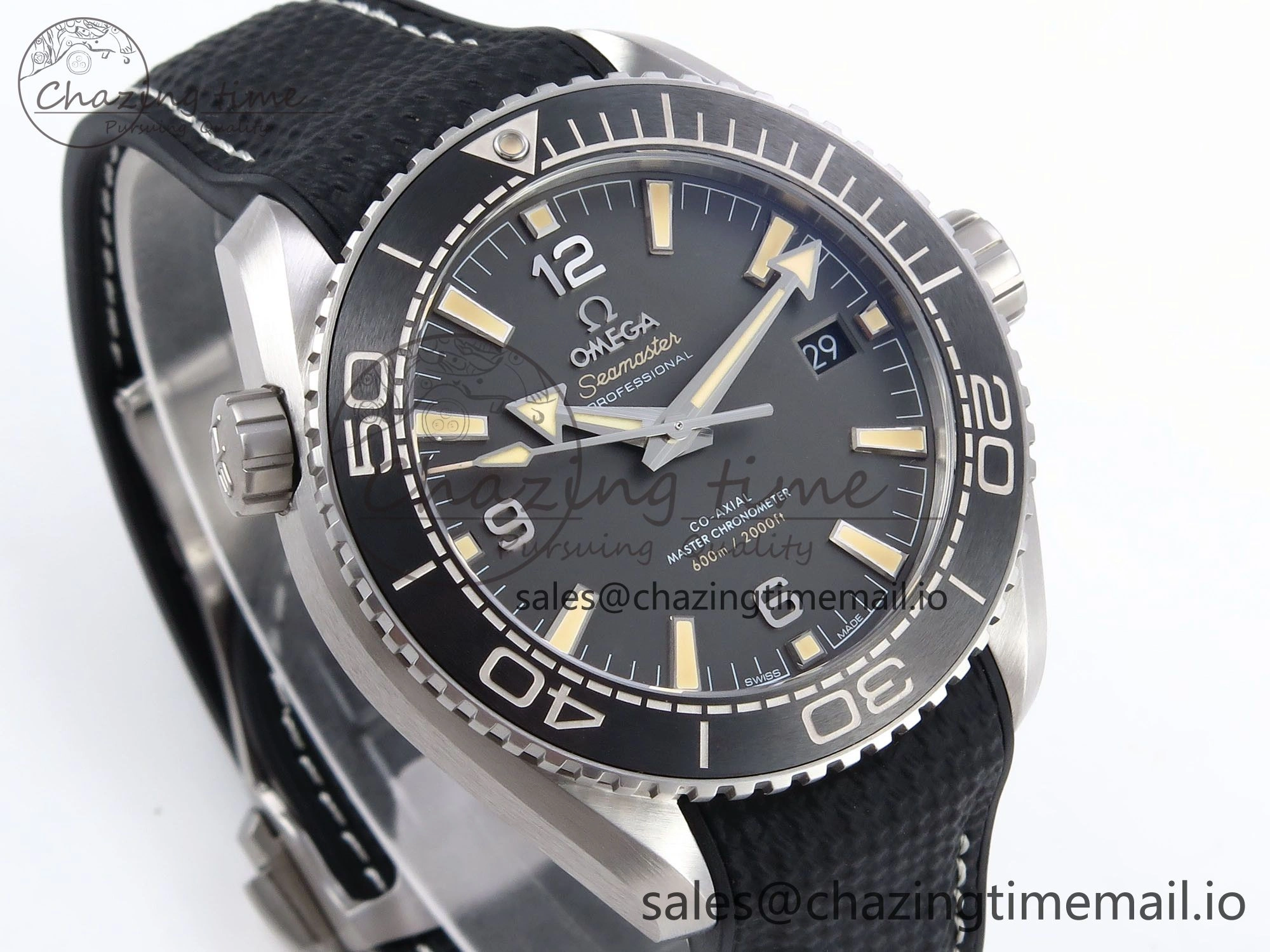 Planet Ocean 43.5mm SS VSF 1:1 Best Edition Gray Bezel Gray Dial on Black Rubber Strap A8900 Super Clone
