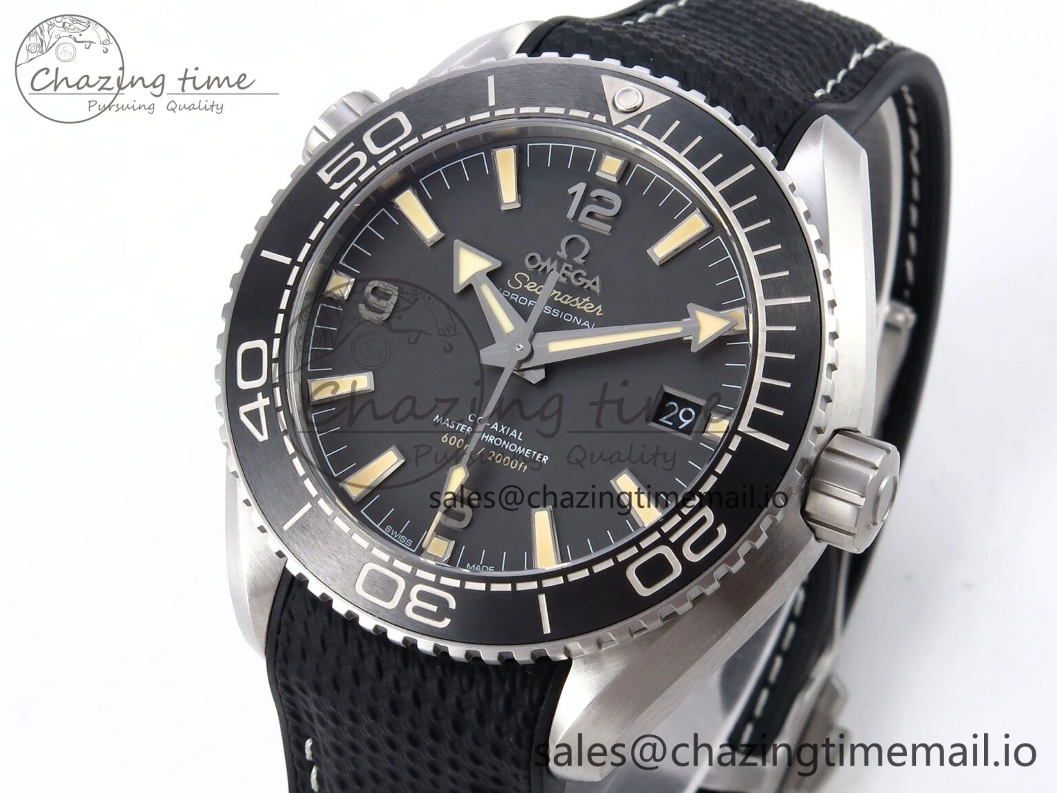 Planet Ocean 43.5mm SS VSF 1:1 Best Edition Gray Bezel Gray Dial on Black Rubber Strap A8900 Super Clone