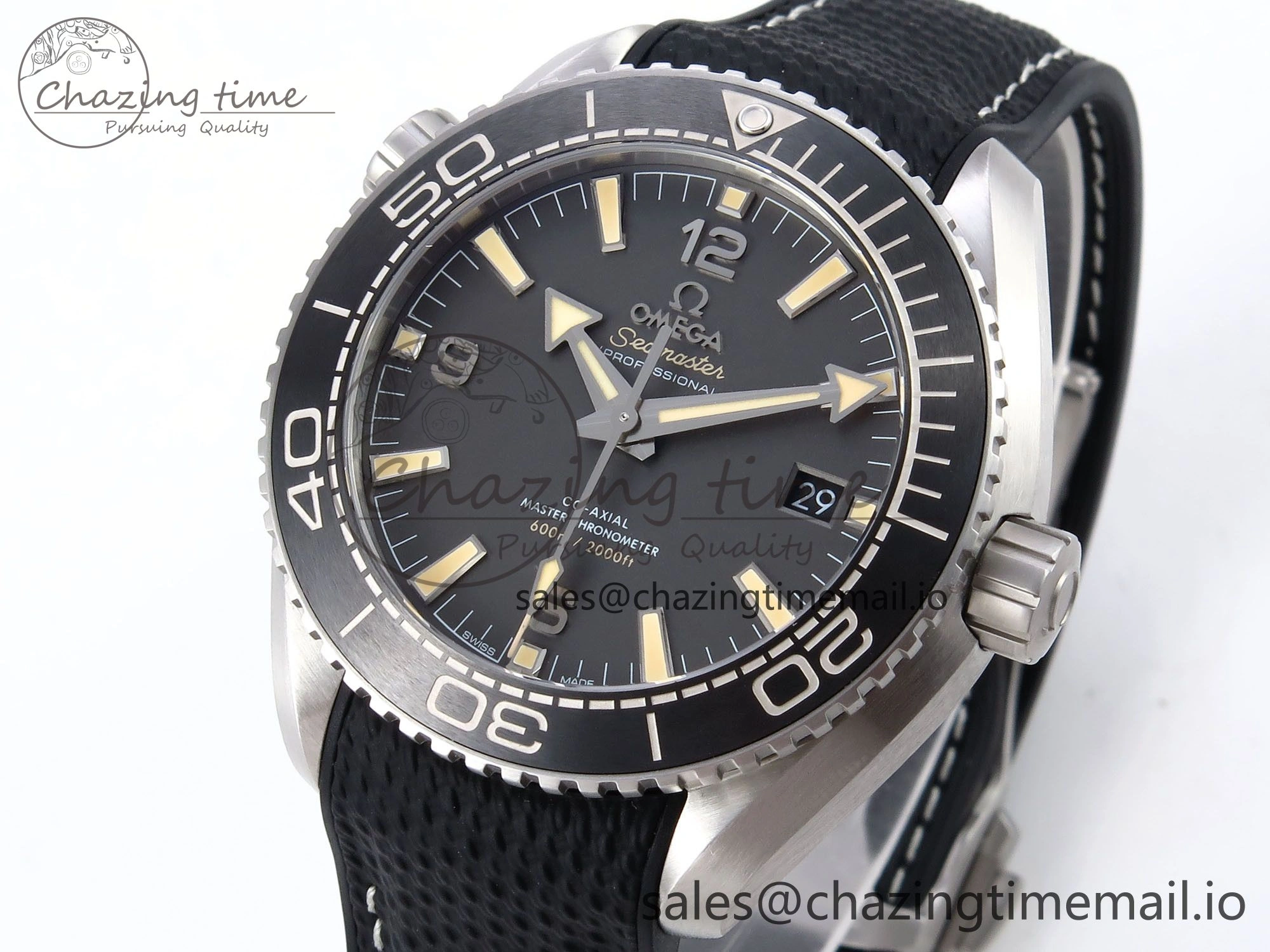 Planet Ocean 43.5mm SS VSF 1:1 Best Edition Gray Bezel Gray Dial on Black Rubber Strap A8900 Super Clone