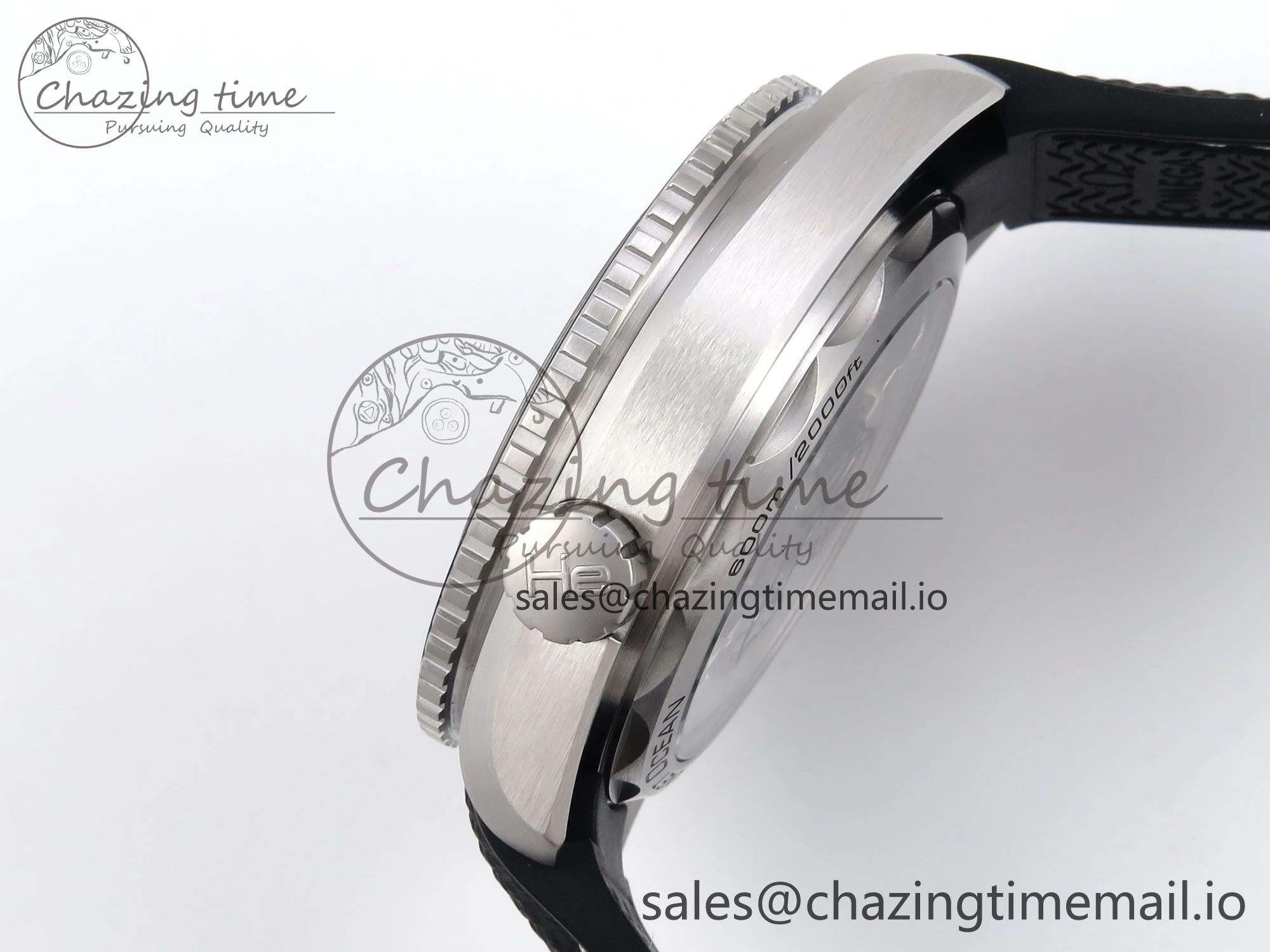 Planet Ocean 43.5mm SS VSF 1:1 Best Edition Gray Bezel Gray Dial on Black Rubber Strap A8900 Super Clone