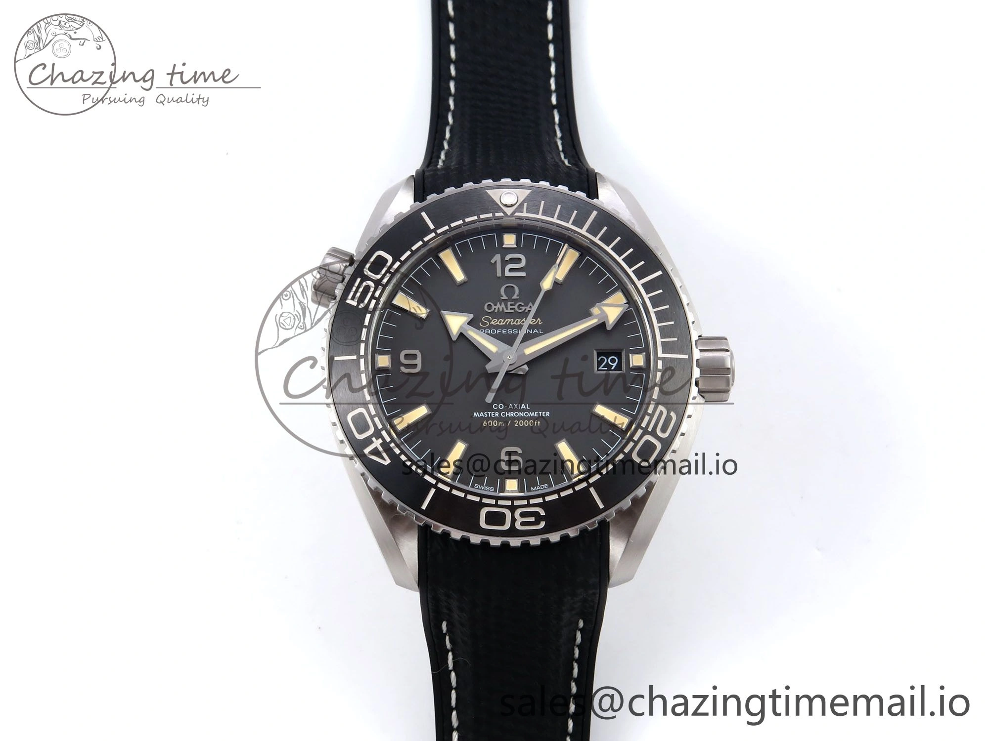 Planet Ocean 43.5mm SS VSF 1:1 Best Edition Gray Bezel Gray Dial on Black Rubber Strap A8900 Super Clone