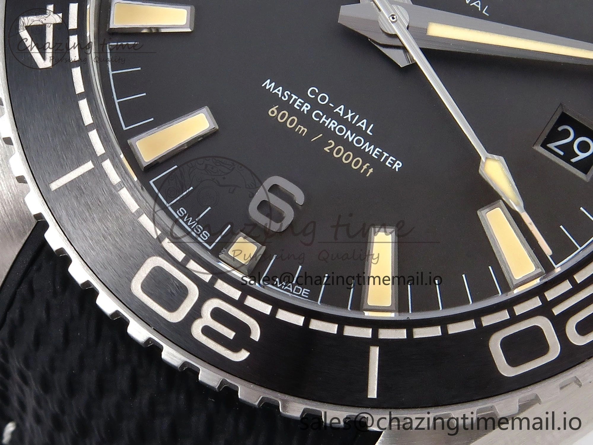 Planet Ocean 43.5mm SS VSF 1:1 Best Edition Gray Bezel Gray Dial on Black Rubber Strap A8900 Super Clone
