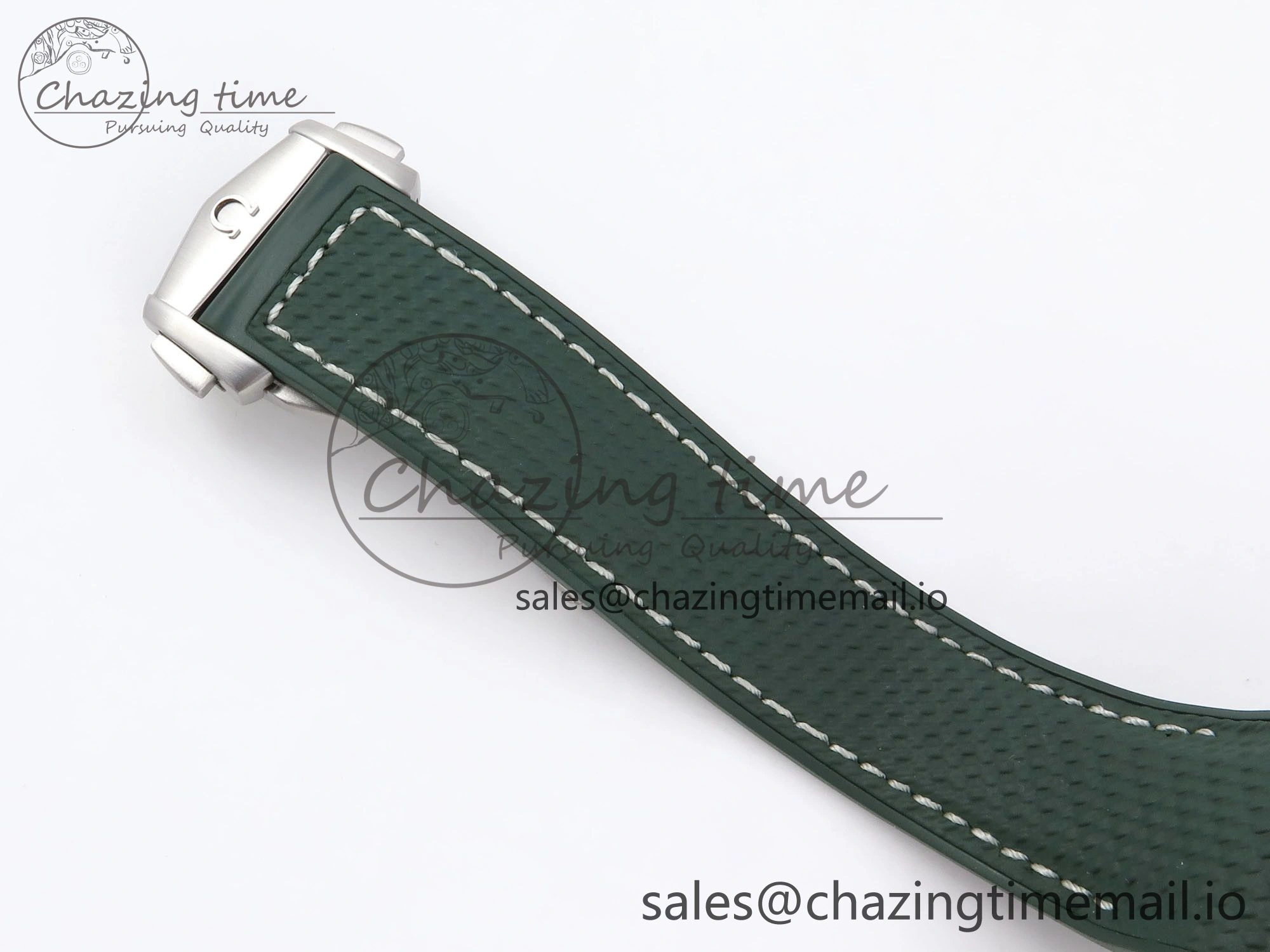 Planet Ocean 43.5mm SS VSF 1:1 Best Edition Green Bezel White Dial on Green Rubber Strap A8900 Super Clone