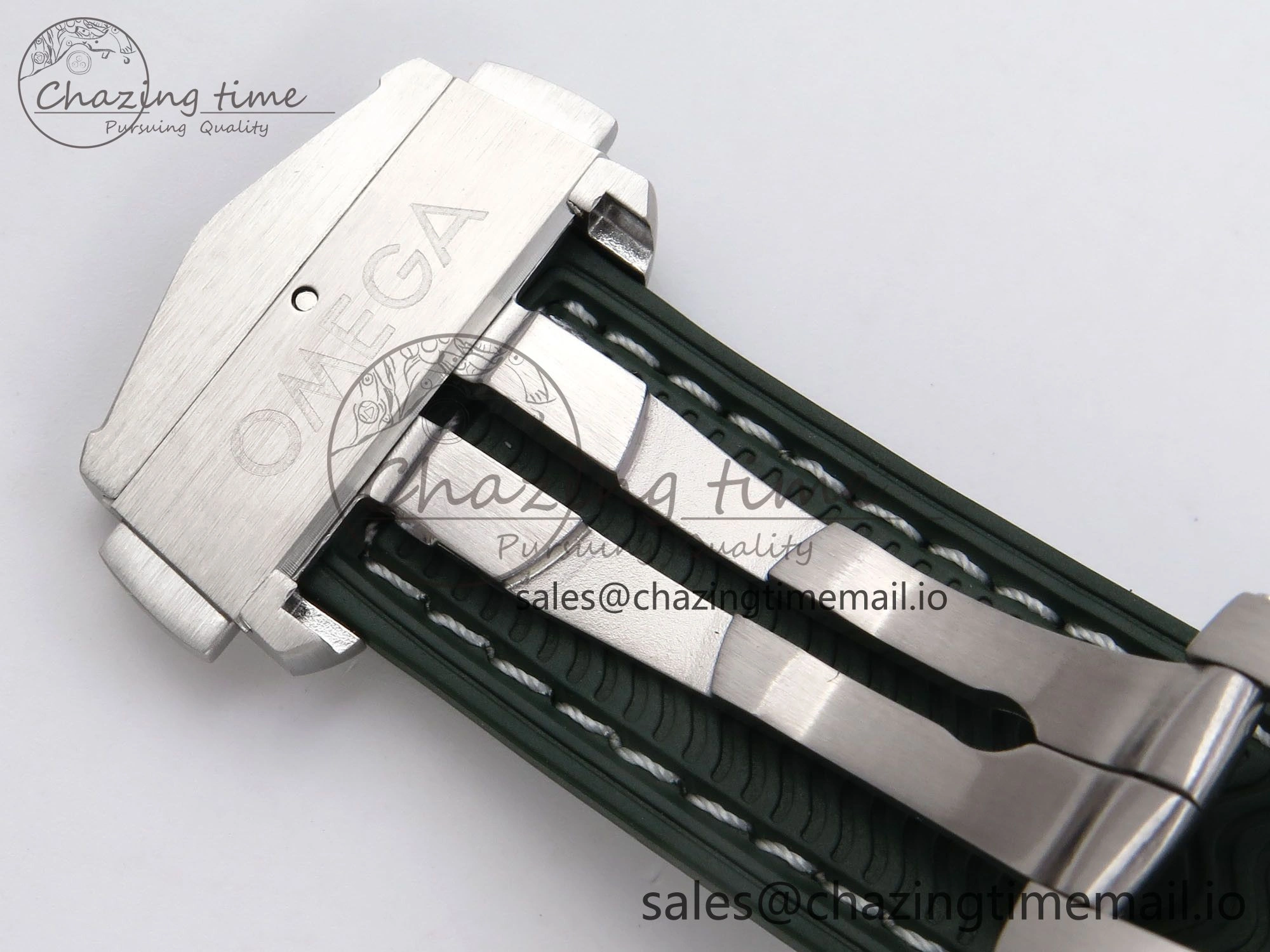 Planet Ocean 43.5mm SS VSF 1:1 Best Edition Green Bezel White Dial on Green Rubber Strap A8900 Super Clone