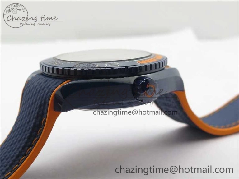Planet Ocean 45.5mm Big Blue Real Ceramic VSF 1:1 Best Edition on Blue Rubber Strap A8906 Super Clone