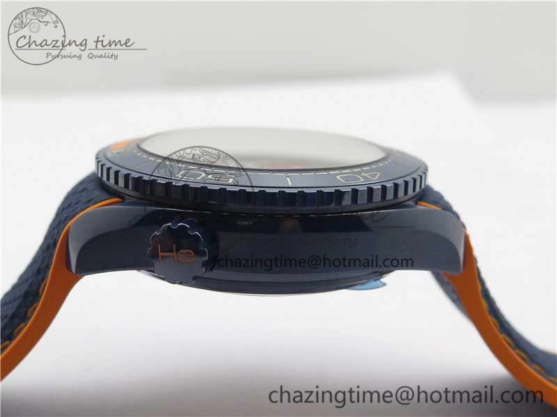 Planet Ocean 45.5mm Big Blue Real Ceramic VSF 1:1 Best Edition on Blue Rubber Strap A8906 Super Clone