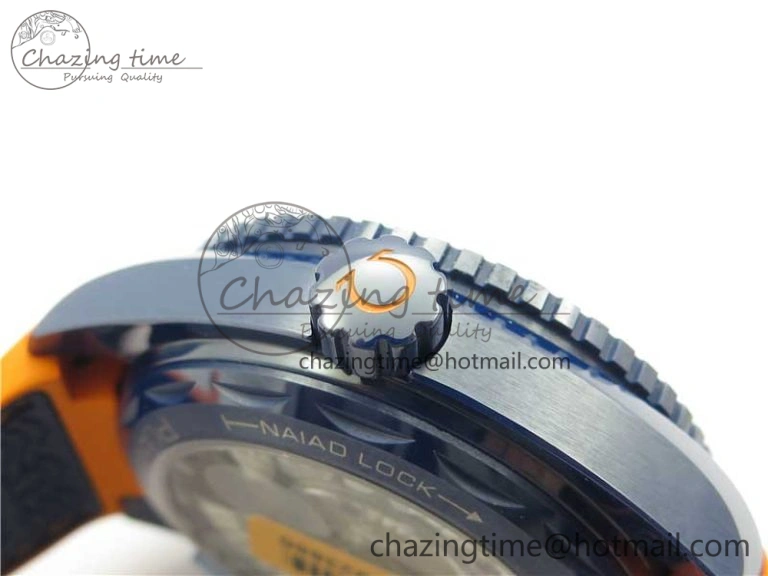 Planet Ocean 45.5mm Big Blue Real Ceramic VSF 1:1 Best Edition on Blue Rubber Strap A8906 Super Clone