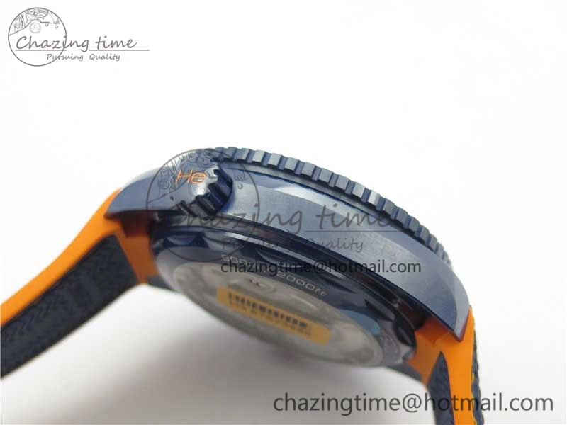 Planet Ocean 45.5mm Big Blue Real Ceramic VSF 1:1 Best Edition on Blue Rubber Strap A8906 Super Clone