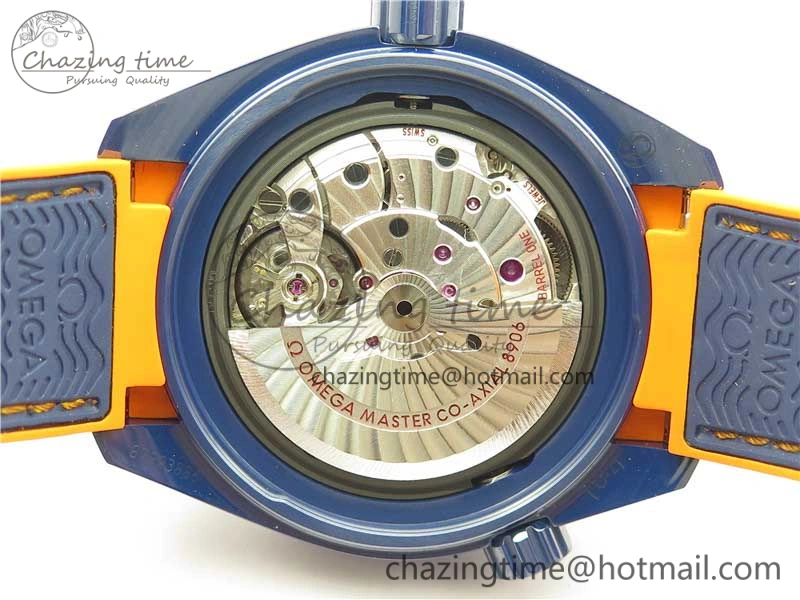Planet Ocean 45.5mm Big Blue Real Ceramic VSF 1:1 Best Edition on Blue Rubber Strap A8906 Super Clone