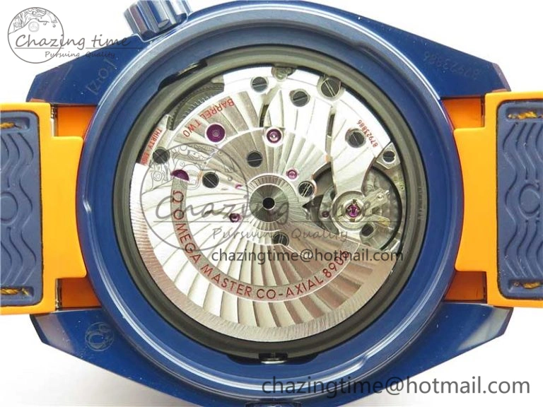 Planet Ocean 45.5mm Big Blue Real Ceramic VSF 1:1 Best Edition on Blue Rubber Strap A8906 Super Clone