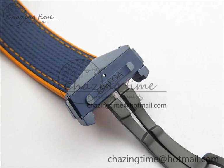 Planet Ocean 45.5mm Big Blue Real Ceramic VSF 1:1 Best Edition on Blue Rubber Strap A8906 Super Clone