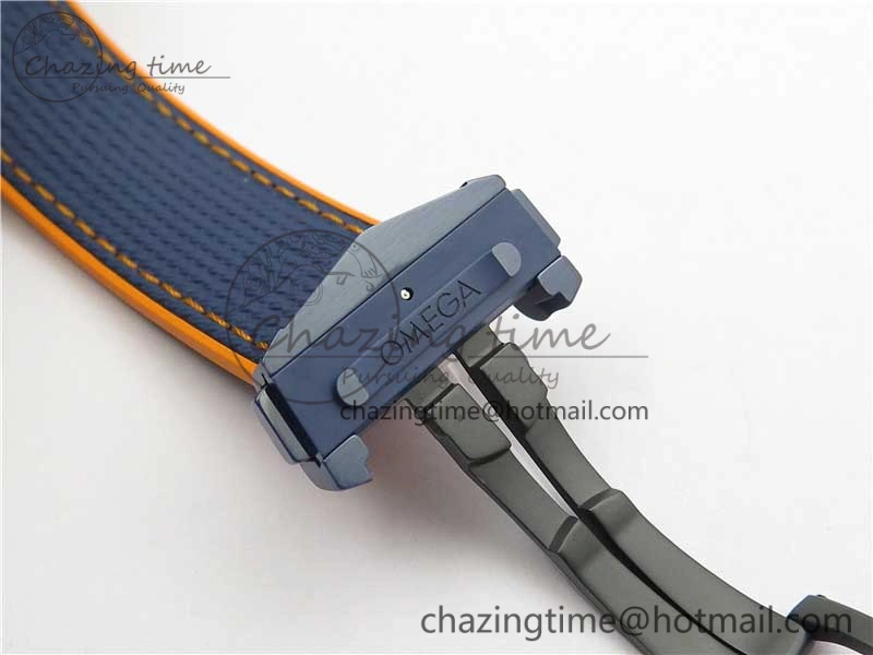 Planet Ocean 45.5mm Big Blue Real Ceramic VSF 1:1 Best Edition on Blue Rubber Strap A8906 Super Clone