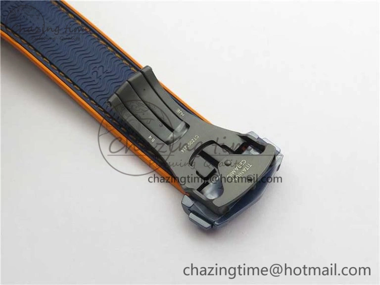 Planet Ocean 45.5mm Big Blue Real Ceramic VSF 1:1 Best Edition on Blue Rubber Strap A8906 Super Clone