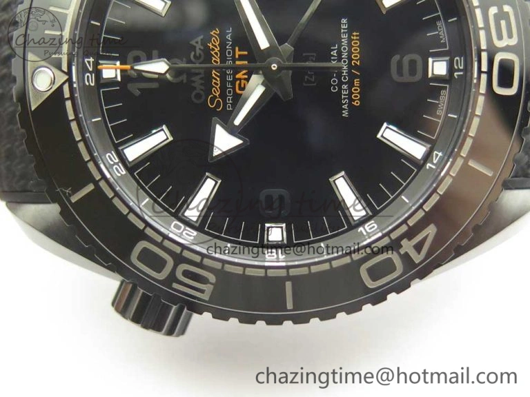 Planet Ocean 45.5mm Deep Black Real Ceramic VSF 1:1 Best Edition on Black Nylon Strap A8906 Super Clone