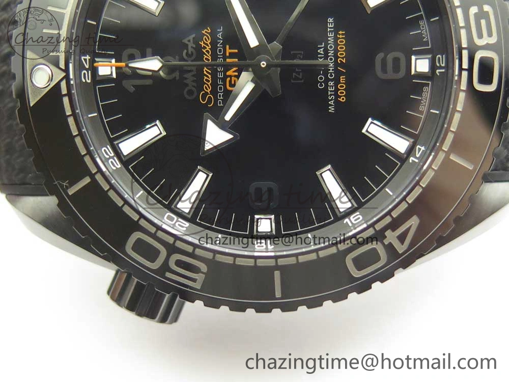 Planet Ocean 45.5mm Deep Black Real Ceramic VSF 1:1 Best Edition on Black Nylon Strap A8906 Super Clone