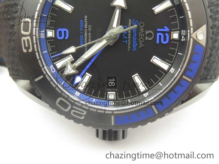 Planet Ocean 45.5mm Deep Black blue Real Ceramic VSF 1:1 Best Edition on Black Nylon Strap A8906 Super Clone