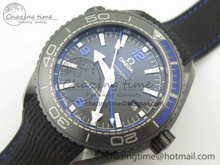 Planet Ocean 45.5mm Deep Black blue Real Ceramic VSF 1:1 Best Edition on Black Nylon Strap A8906 Super Clone