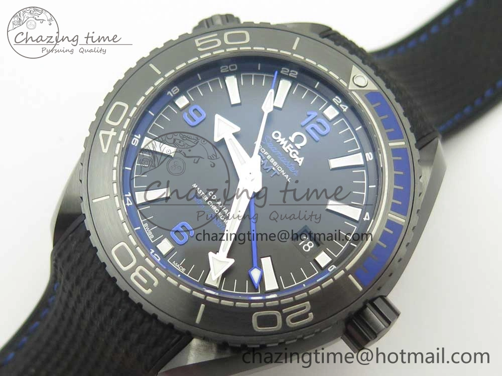 Planet Ocean 45.5mm Deep Black blue Real Ceramic VSF 1:1 Best Edition on Black Nylon Strap A8906 Super Clone