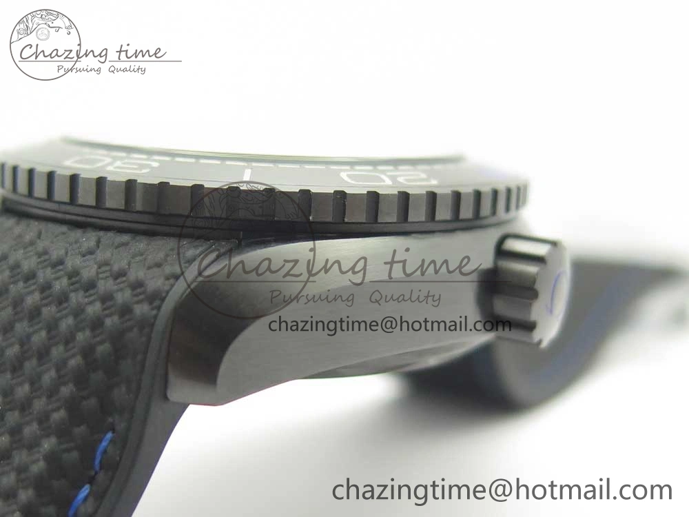 Planet Ocean 45.5mm Deep Black blue Real Ceramic VSF 1:1 Best Edition on Black Nylon Strap A8906 Super Clone
