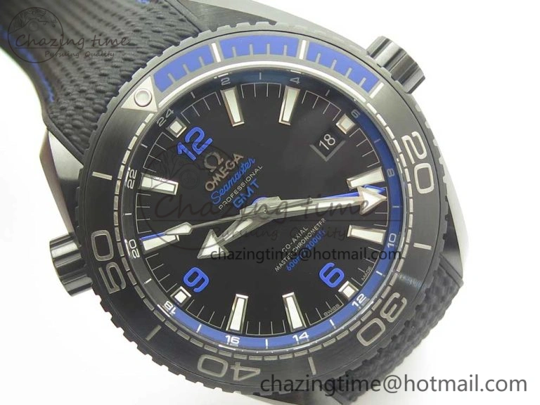Planet Ocean 45.5mm Deep Black blue Real Ceramic VSF 1:1 Best Edition on Black Nylon Strap A8906 Super Clone