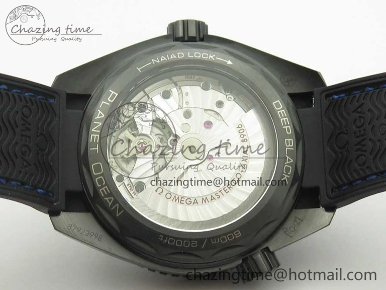 Planet Ocean 45.5mm Deep Black blue Real Ceramic VSF 1:1 Best Edition on Black Nylon Strap A8906 Super Clone
