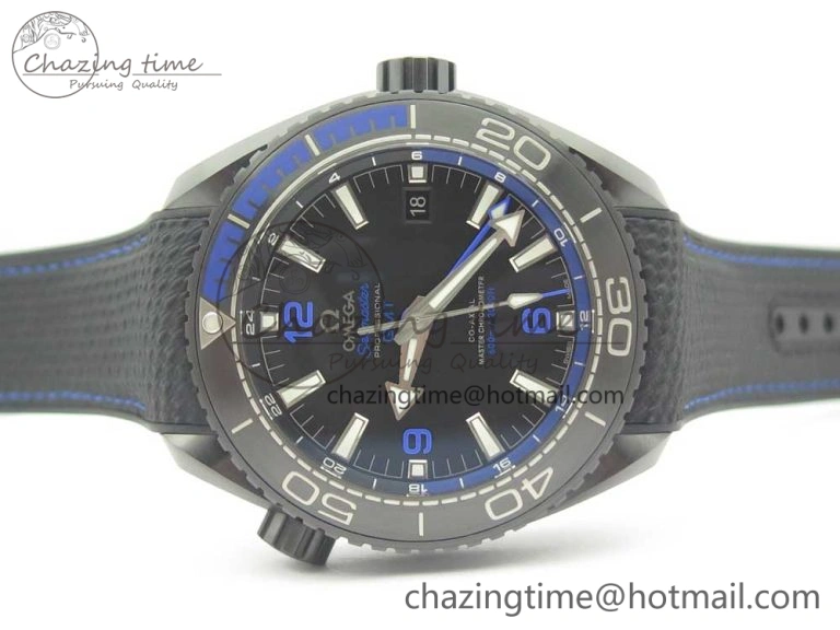 Planet Ocean 45.5mm Deep Black blue Real Ceramic VSF 1:1 Best Edition on Black Nylon Strap A8906 Super Clone