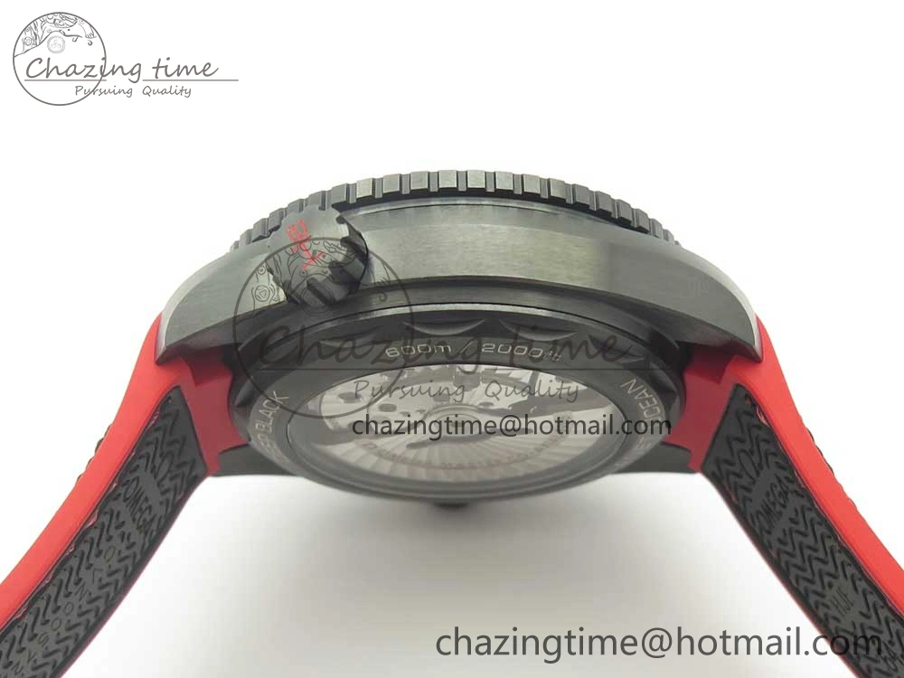 Planet Ocean 45.5mm Deep Black red Real Ceramic VSF 1:1 Best Edition on Black Nylon Strap A8906 Super Clone