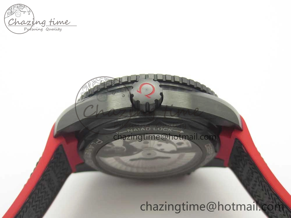 Planet Ocean 45.5mm Deep Black red Real Ceramic VSF 1:1 Best Edition on Black Nylon Strap A8906 Super Clone