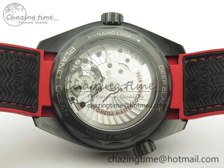 Planet Ocean 45.5mm Deep Black red Real Ceramic VSF 1:1 Best Edition on Black Nylon Strap A8906 Super Clone