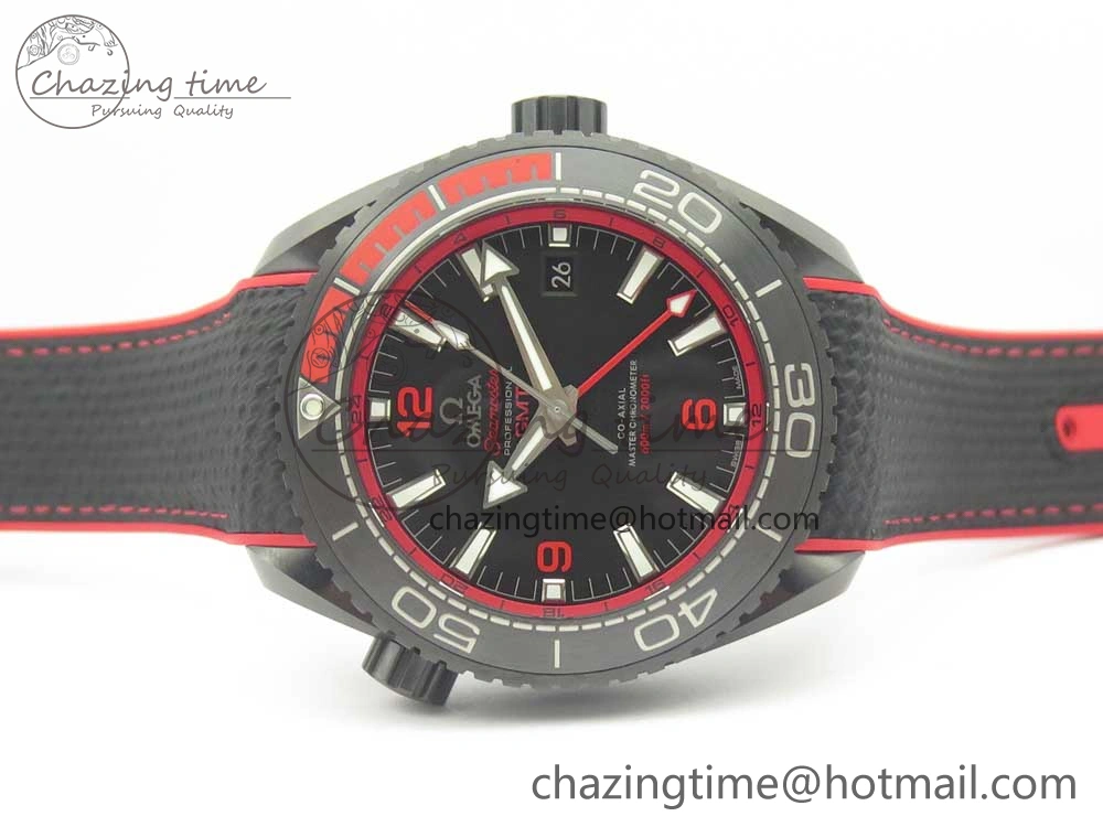 Planet Ocean 45.5mm Deep Black red Real Ceramic VSF 1:1 Best Edition on Black Nylon Strap A8906 Super Clone