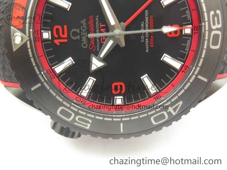 Planet Ocean 45.5mm Deep Black red Real Ceramic VSF 1:1 Best Edition on Black Nylon Strap A8906 Super Clone