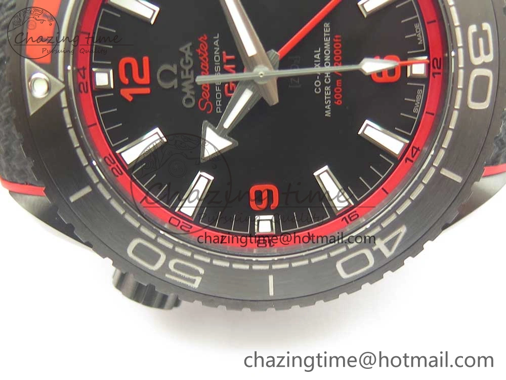 Planet Ocean 45.5mm Deep Black red Real Ceramic VSF 1:1 Best Edition on Black Nylon Strap A8906 Super Clone