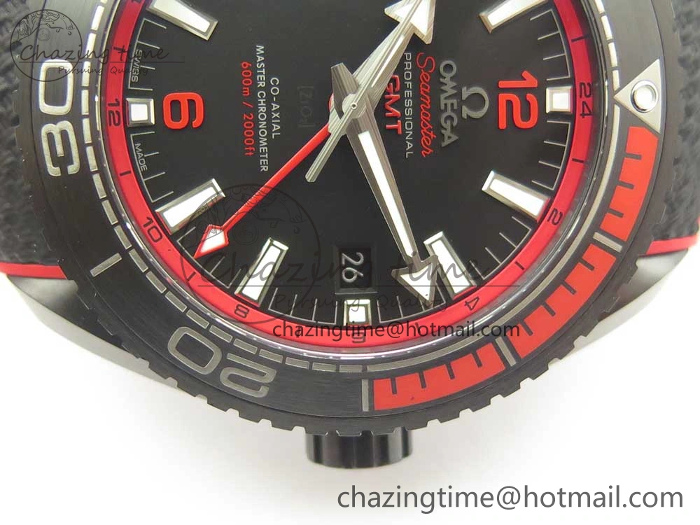 Planet Ocean 45.5mm Deep Black red Real Ceramic VSF 1:1 Best Edition on Black Nylon Strap A8906 Super Clone