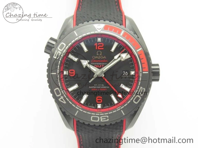 Planet Ocean 45.5mm Deep Black red Real Ceramic VSF 1:1 Best Edition on Black Nylon Strap A8906 Super Clone