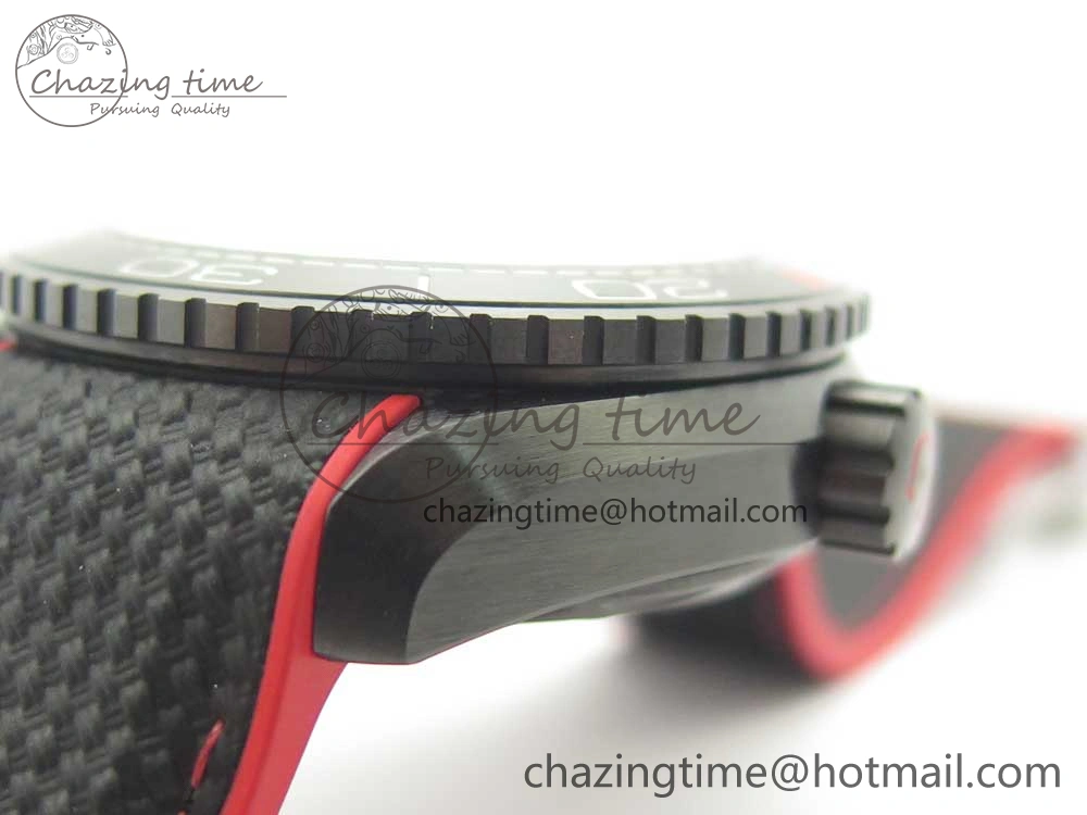 Planet Ocean 45.5mm Deep Black red Real Ceramic VSF 1:1 Best Edition on Black Nylon Strap A8906 Super Clone