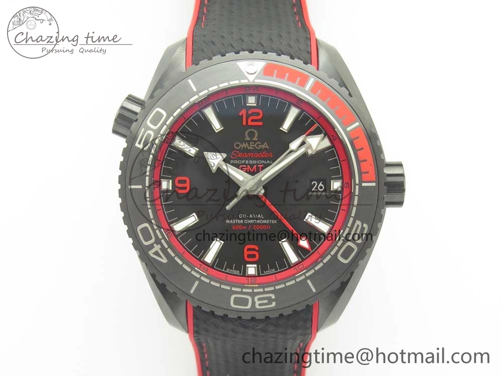 Planet Ocean 45.5mm Deep Black red Real Ceramic VSF 1:1 Best Edition on Black Nylon Strap A8906 Super Clone