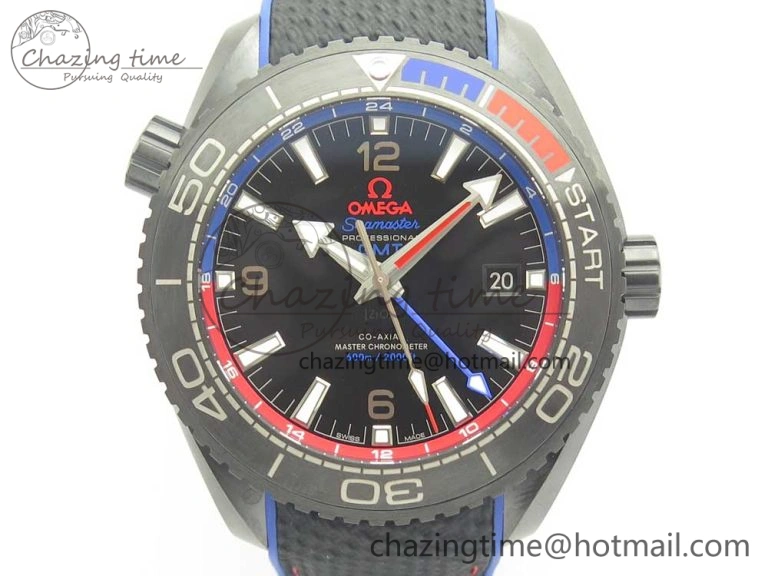 Planet Ocean 45.5mm ETNZ “Deep Black” Real Ceramic VSF 1:1 Best Edition on Black Nylon Strap A8906 Super Clone