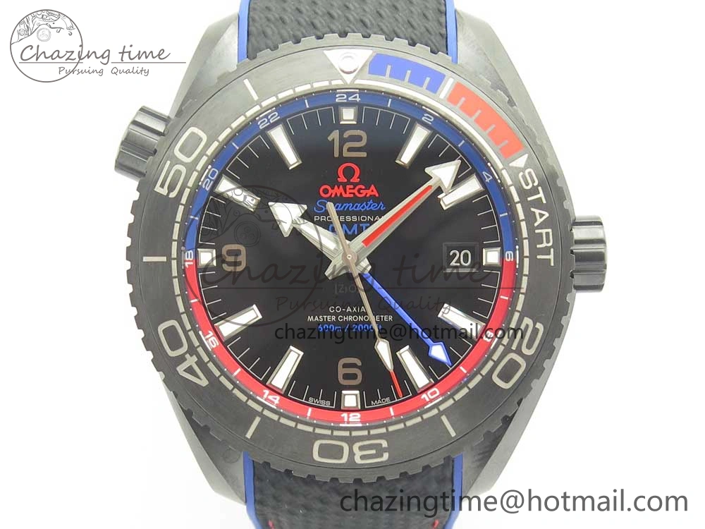 Planet Ocean 45.5mm ETNZ “Deep Black” Real Ceramic VSF 1:1 Best Edition on Black Nylon Strap A8906 Super Clone