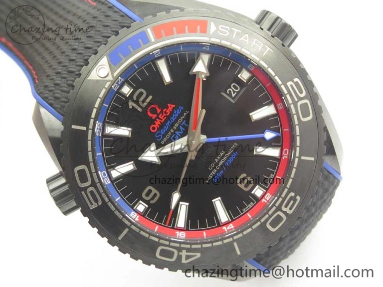 Planet Ocean 45.5mm ETNZ “Deep Black” Real Ceramic VSF 1:1 Best Edition on Black Nylon Strap A8906 Super Clone