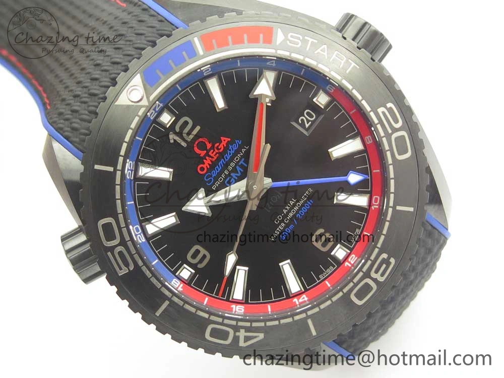 Planet Ocean 45.5mm ETNZ “Deep Black” Real Ceramic VSF 1:1 Best Edition on Black Nylon Strap A8906 Super Clone
