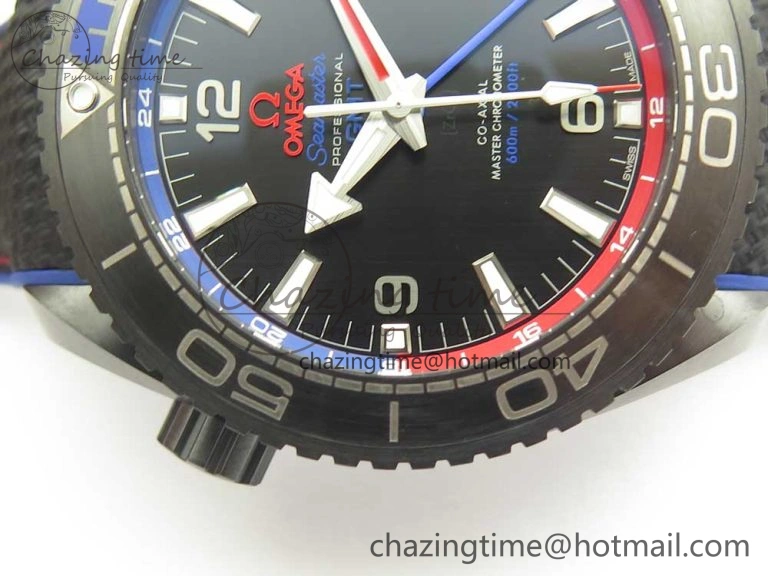 Planet Ocean 45.5mm ETNZ “Deep Black” Real Ceramic VSF 1:1 Best Edition on Black Nylon Strap A8906 Super Clone
