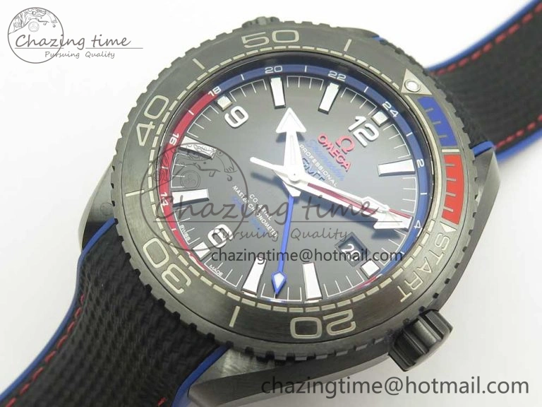Planet Ocean 45.5mm ETNZ “Deep Black” Real Ceramic VSF 1:1 Best Edition on Black Nylon Strap A8906 Super Clone