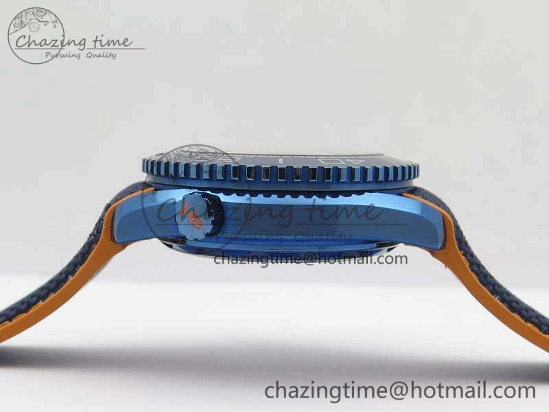 Planet Ocean 45mm GMT Blue DLC Black OMF Best Edition Blue Dial On Blue Gummy Strap A8906