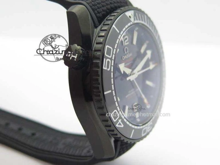 Planet Ocean 45mm GMT DLC JHF Best Edition Black Dial On Rubber Strap A8906