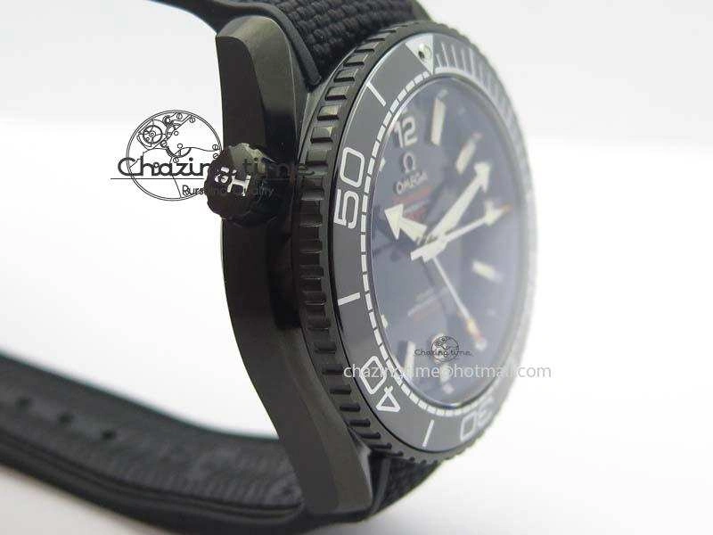 Planet Ocean 45mm GMT DLC JHF Best Edition Black Dial On Rubber Strap A8906